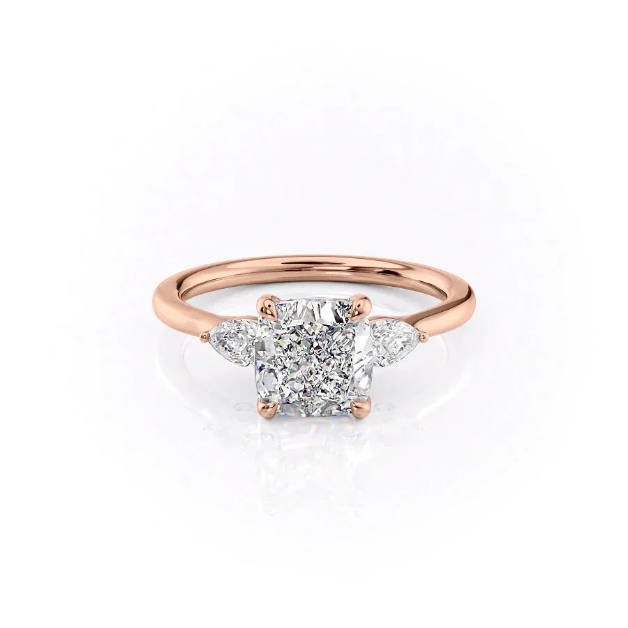 The Megan Set With A 2.5 Carat Cushion Moissanite