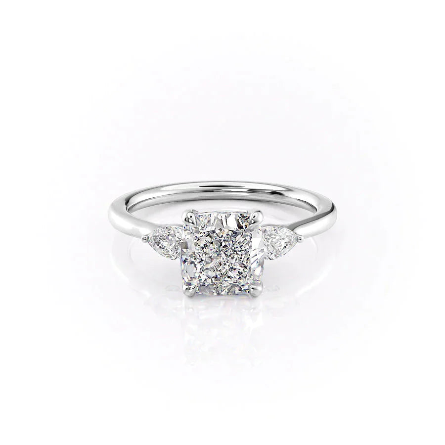 The Megan Set With A 3 Carat Cushion Lab Diamond