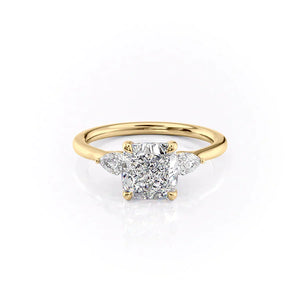 The Megan Set With A 2.5 Carat Cushion Lab Diamond