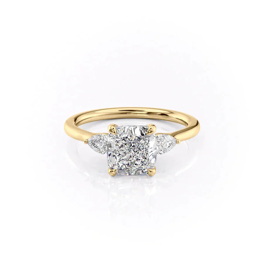 The Megan Set With A 3 Carat Cushion Lab Diamond