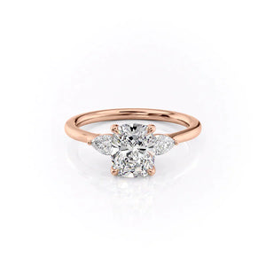 The Megan Set With A 2 Carat Elongated Cushion Lab Diamond