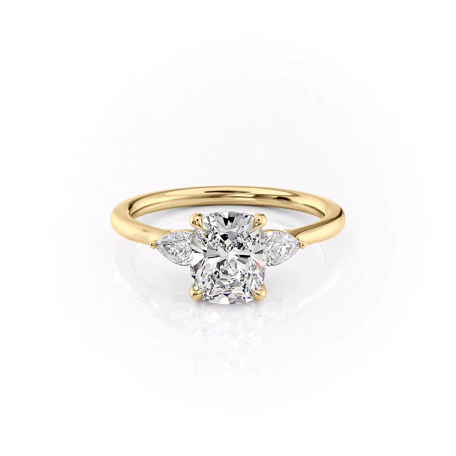 The Megan Set With A 1 Carat Elongated Cushion Lab Diamond