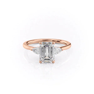 The Megan Set With A 1 Carat Emerald Moissanite