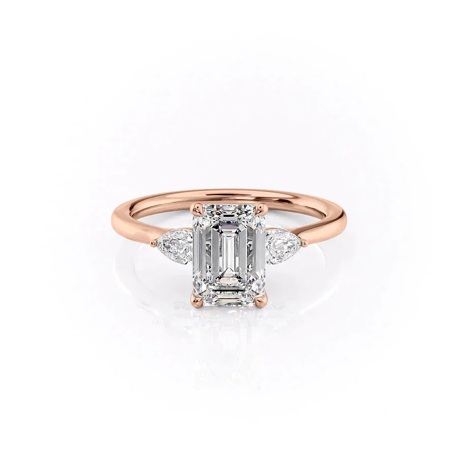 The Megan Set With A 2.5 Carat Emerald Moissanite