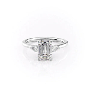 The Megan Set With A 3 Carat Emerald Moissanite