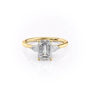 The Megan Set With A 2 Carat Emerald Moissanite