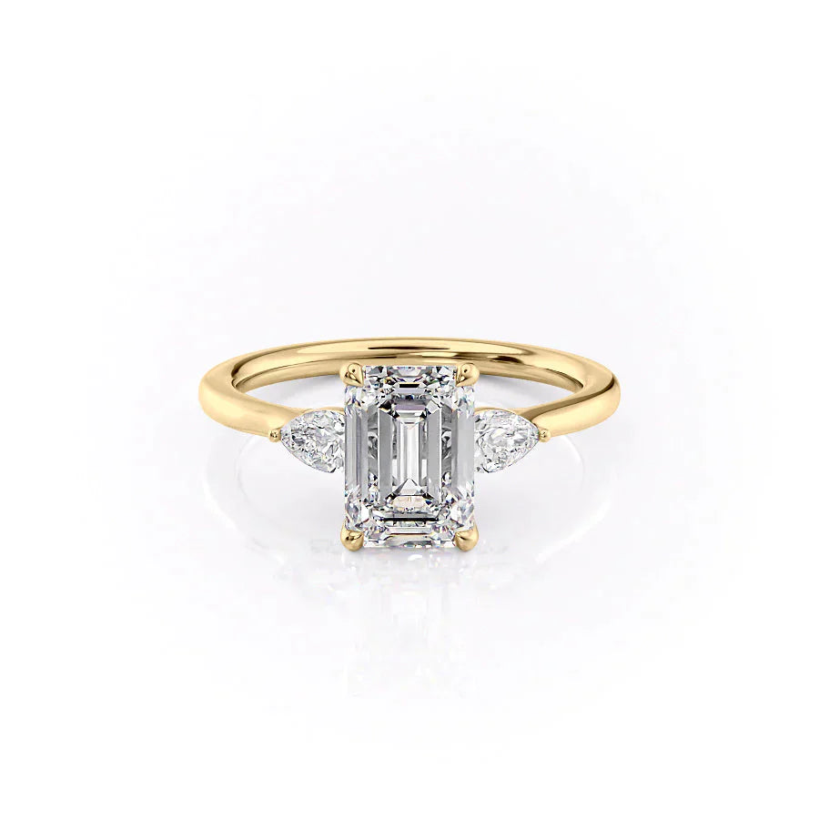 The Megan Set With A 2.5 Carat Emerald Moissanite