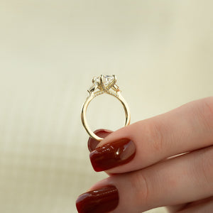 The Megan Set With A 2 Carat Elongated Cushion Moissanite