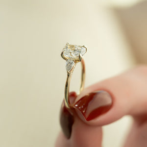 The Megan Set With A Elongated Cushion Moissanite