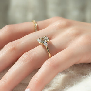 The Megan Set With A 2.5 Carat Emerald Lab Diamond
