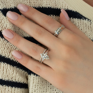 The Megan Set With A 2 Carat Marquise Lab Diamond