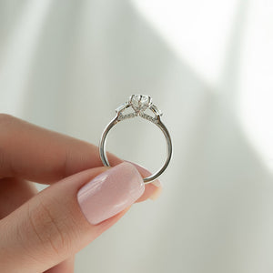 The Megan Set With A Marquise Moissanite