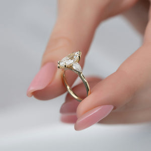 The Megan Set With A 1 Carat Marquise Lab Diamond