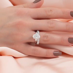 The Megan Set With A 3 Carat Oval Lab Diamond