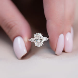 The Megan Set With A 3 Carat Oval Lab Diamond