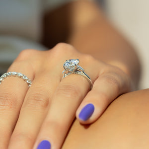 The Megan Set With A 2.5 Carat Round Lab Diamond