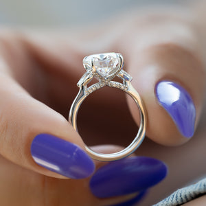 The Megan Set With A 2.5 Carat Round Lab Diamond