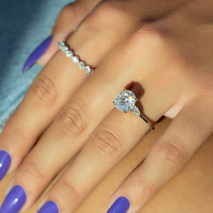 The Megan Set With A 2.5 Carat Round Lab Diamond