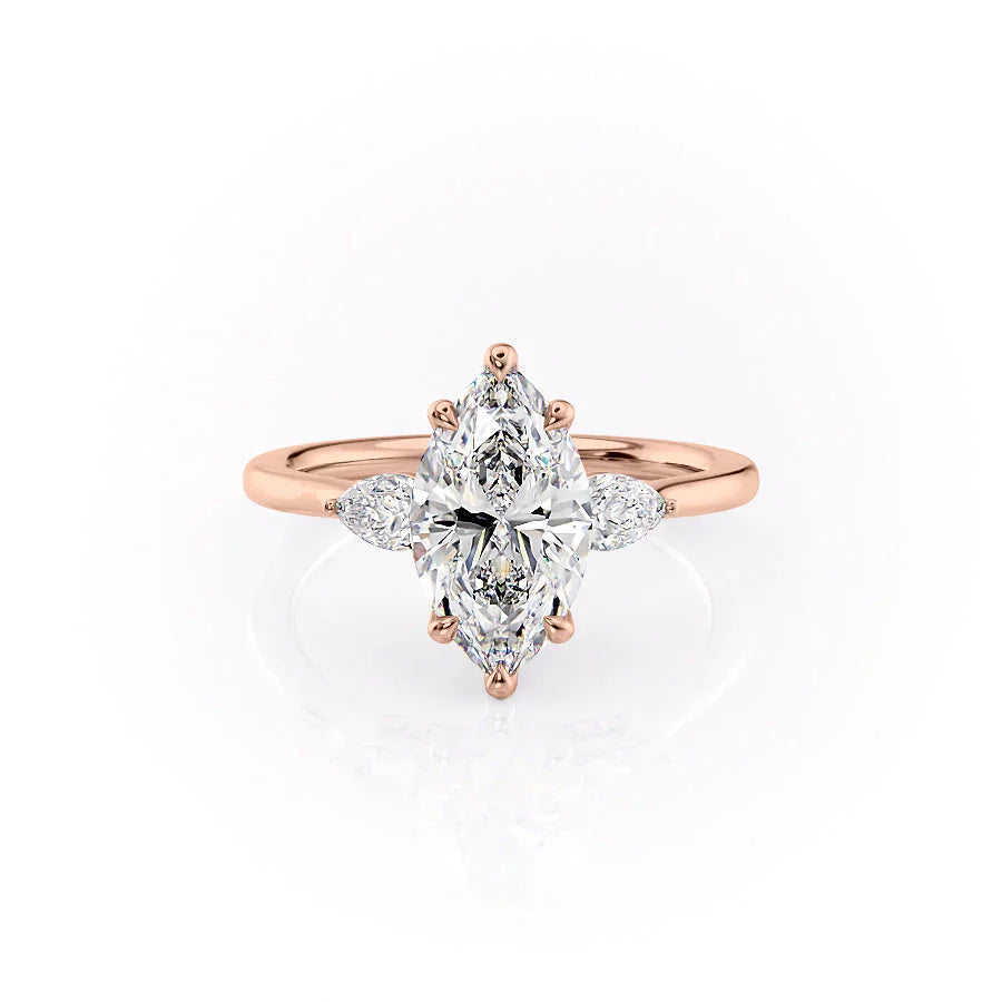 The Megan Set With A 2.5 Carat Marquise Moissanite