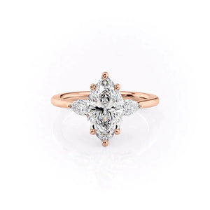 The Megan Set With A 3 Carat Marquise Lab Diamond