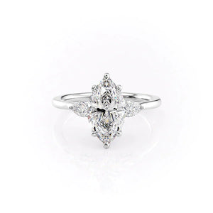 The Megan Set With A 2.5 Carat Marquise Lab Diamond