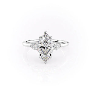 The Megan Set With A 5 Carat Marquise Moissanite
