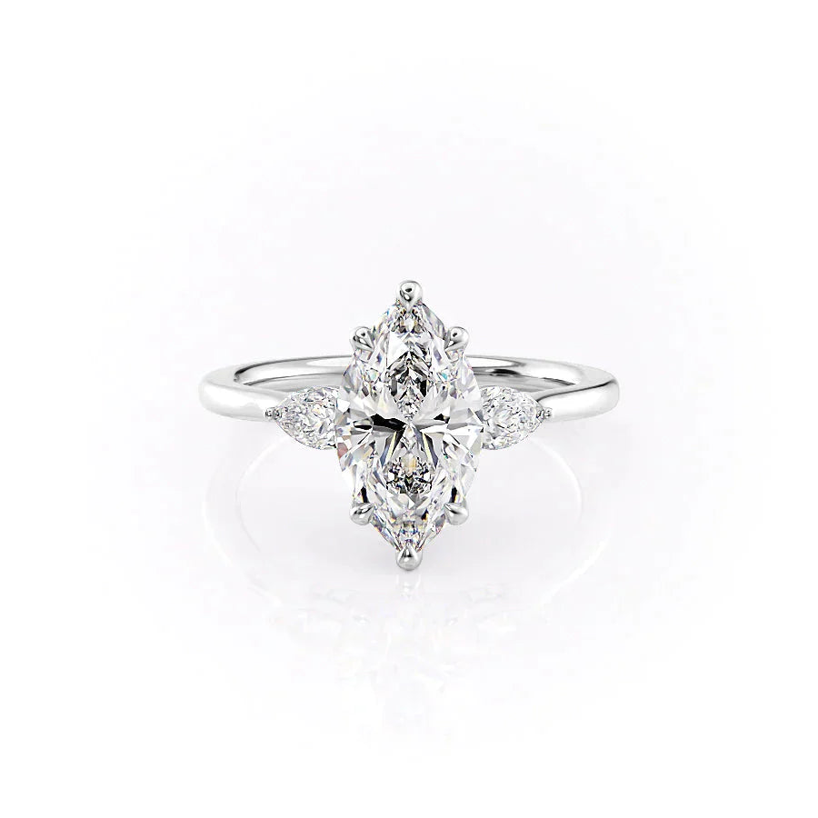 The Megan Set With A 3 Carat Marquise Lab Diamond