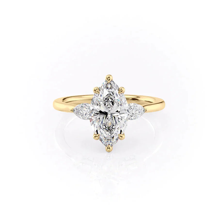 The Megan Set With A 1 Carat Marquise Lab Diamond