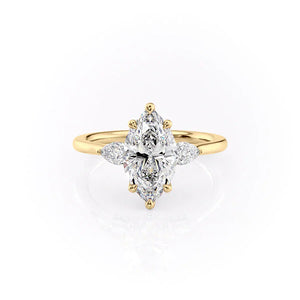 The Megan Set With A 3 Carat Marquise Moissanite
