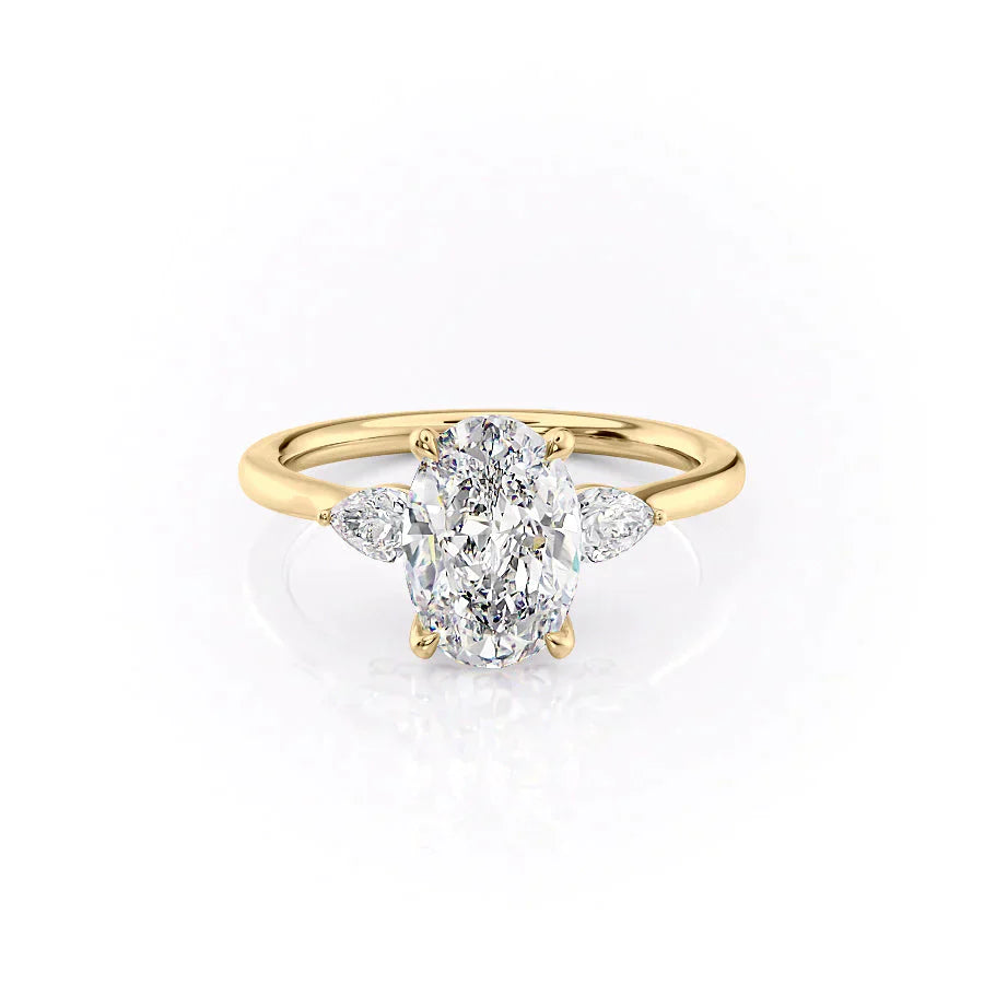 The Megan Set With A 2.5 Carat Oval Lab Diamond