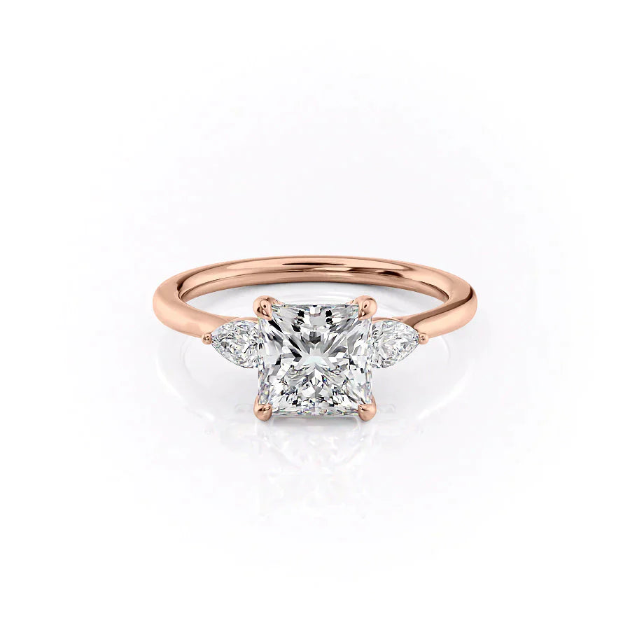 The Megan Set With A 2.5 Carat Princess Lab Diamond