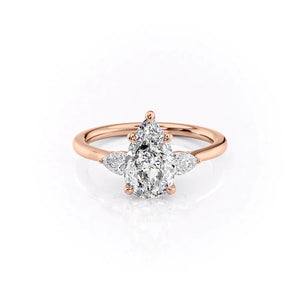The Megan Set With A 2 Carat Pear Lab Diamond