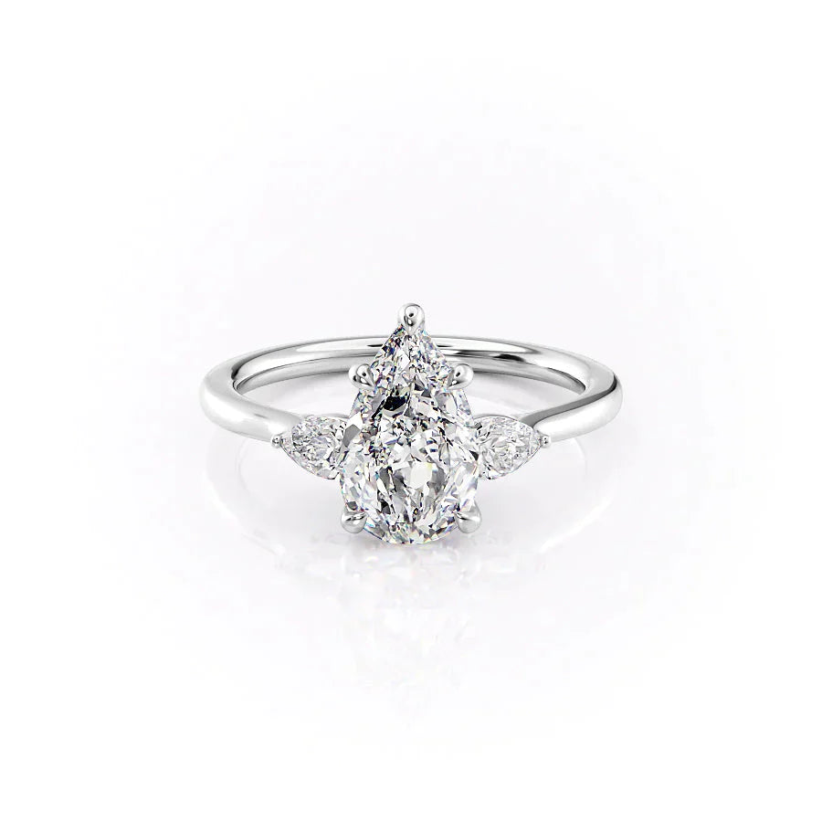 The Megan Set With A 2.5 Carat Pear Lab Diamond