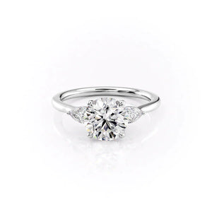 The Megan Set With A 5 Carat Round Moissanite