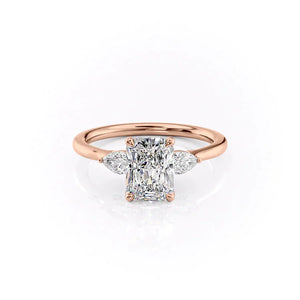The Megan Set With A 2.5 Carat Radiant Lab Diamond