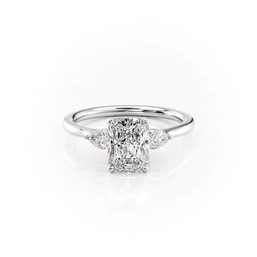 The Megan Set With A 2.5 Carat Radiant Lab Diamond
