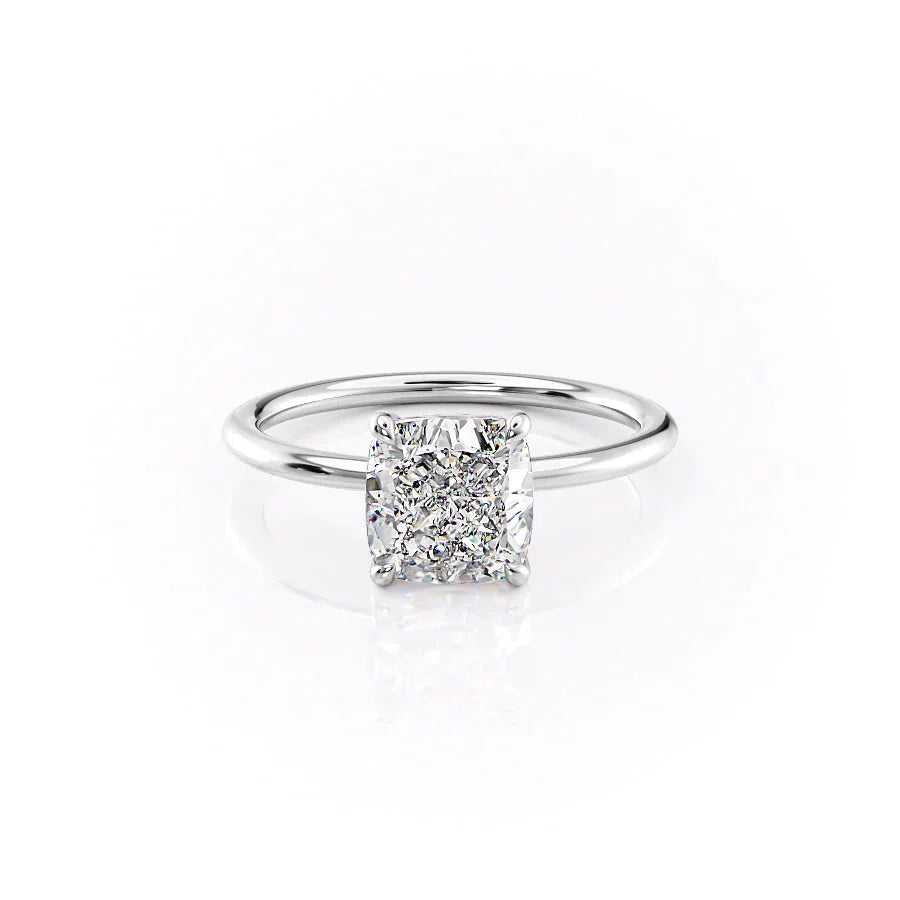 The Ashley Set With A 2 Carat Cushion Lab Diamond
