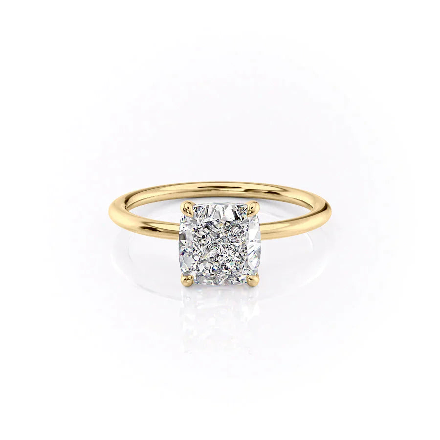 The Ashley Set With A 1.5 Carat Cushion Moissanite