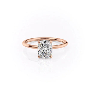 The Ashley Set With A 1 Carat Elongated Cushion Lab Diamond
