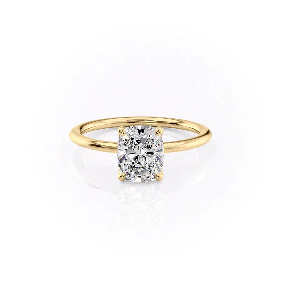 The Ashley Set With A 3 Carat Elongated Cushion Lab Diamond