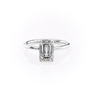 The Ashley Set With A 3 Carat Emerald Lab Diamond