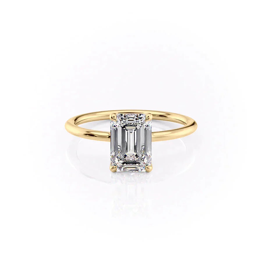 The Ashley Set With A 2.5 Carat Emerald Moissanite