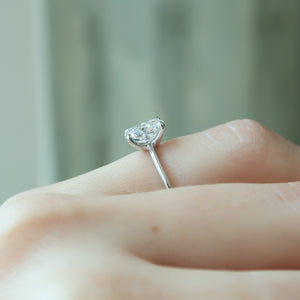 The Ashley Set With A 1 Carat Elongated Cushion Moissanite