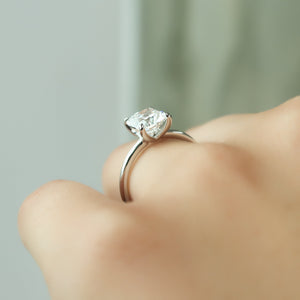 The Ashley Set With A 1 Carat Elongated Cushion Moissanite