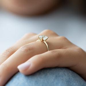 The Ashley Set With A 1 Carat Emerald Lab Diamond