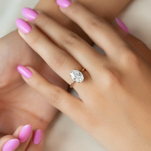 The Ashley Set With A 1 Carat Oval Lab Diamond