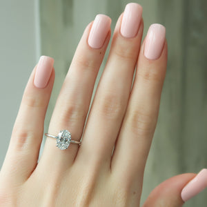 The Ashley Set With A 1 Carat Oval Lab Diamond