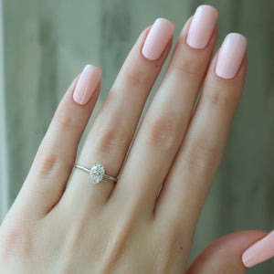 The Ashley Set With A Oval Lab Diamond