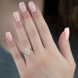 The Ashley Set With A 1 Carat Oval Lab Diamond