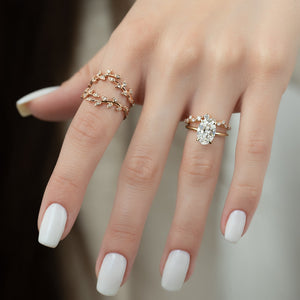 The Ashley Set With A 1 Carat Oval Lab Diamond